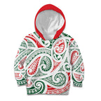 New Zealand Kowhaiwhai Christmas Kid Hoodie Traditional Maori Koru Pattern - Aussie Hoodie