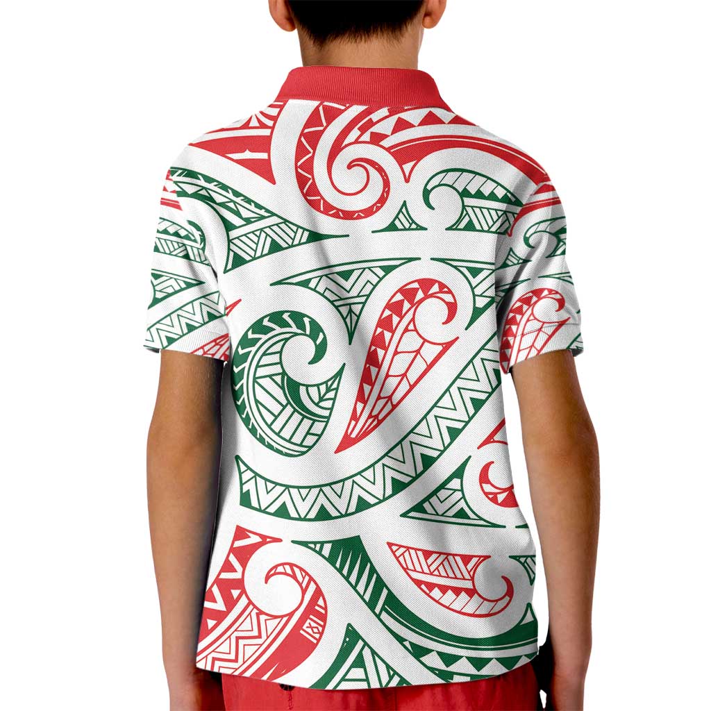New Zealand Kowhaiwhai Christmas Kid Polo Shirt Traditional Maori Koru Pattern - Aussie Hoodie