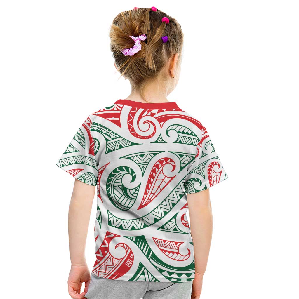 New Zealand Kowhaiwhai Christmas Kid T Shirt Traditional Maori Koru Pattern - Aussie Hoodie