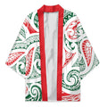 New Zealand Kowhaiwhai Christmas Kimono Traditional Maori Koru Pattern - Aussie Hoodie