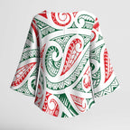 New Zealand Kowhaiwhai Christmas Kimono Sleeve Blouse Traditional Maori Koru Pattern - Aussie Hoodie