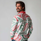 New Zealand Kowhaiwhai Christmas Long Sleeve Polo Shirt Traditional Maori Koru Pattern - Aussie Hoodie