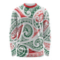 New Zealand Kowhaiwhai Christmas Long Sleeve Shirt Traditional Maori Koru Pattern - Aussie Hoodie