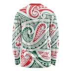 New Zealand Kowhaiwhai Christmas Long Sleeve Shirt Traditional Maori Koru Pattern - Aussie Hoodie