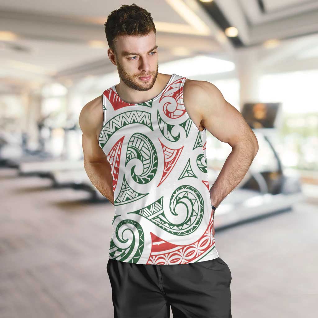 New Zealand Kowhaiwhai Christmas Men Tank Top Traditional Maori Koru Pattern - Aussie Hoodie