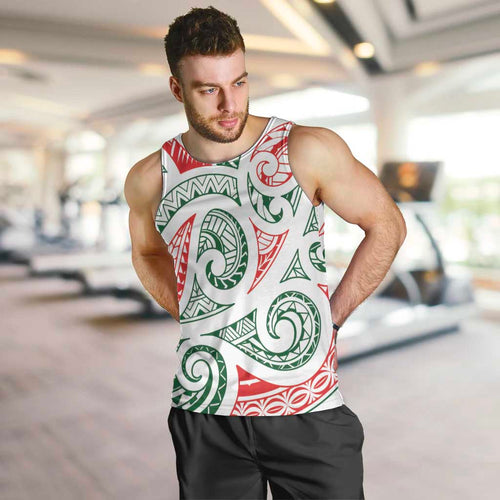 New Zealand Kowhaiwhai Christmas Men Tank Top Traditional Maori Koru Pattern - Aussie Hoodie