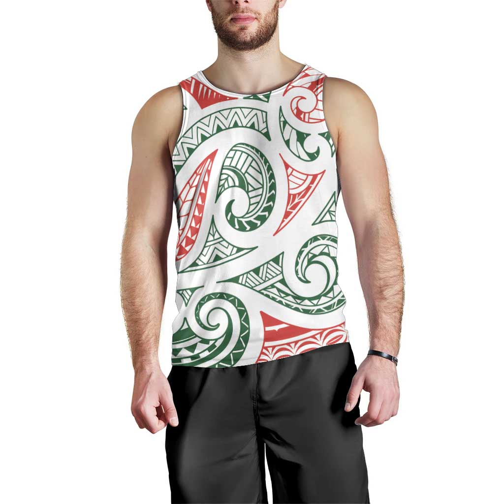 New Zealand Kowhaiwhai Christmas Men Tank Top Traditional Maori Koru Pattern - Aussie Hoodie