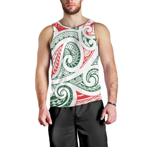 New Zealand Kowhaiwhai Christmas Men Tank Top Traditional Maori Koru Pattern - Aussie Hoodie