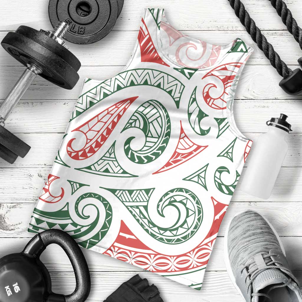 New Zealand Kowhaiwhai Christmas Men Tank Top Traditional Maori Koru Pattern - Aussie Hoodie