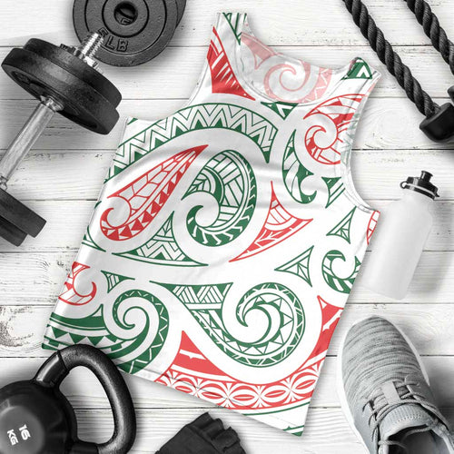 New Zealand Kowhaiwhai Christmas Men Tank Top Traditional Maori Koru Pattern - Aussie Hoodie