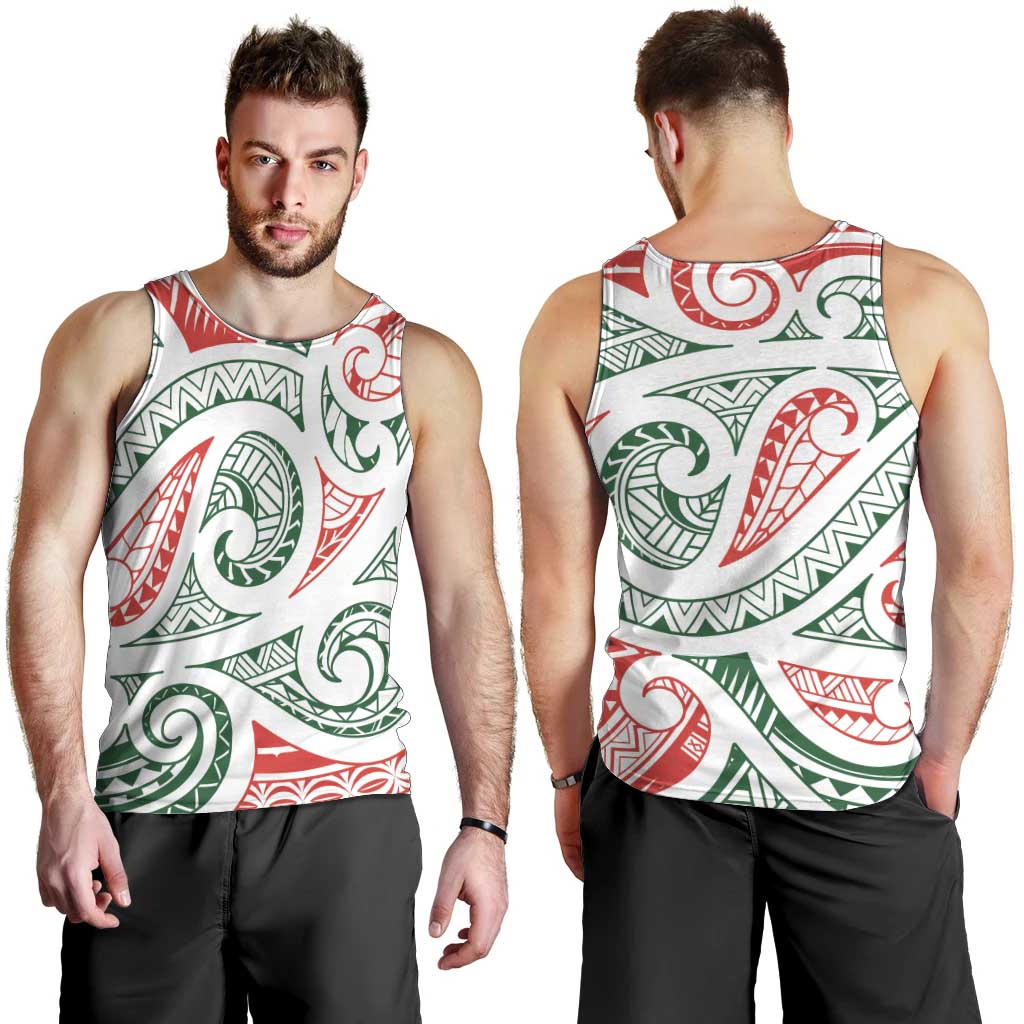 New Zealand Kowhaiwhai Christmas Men Tank Top Traditional Maori Koru Pattern - Aussie Hoodie