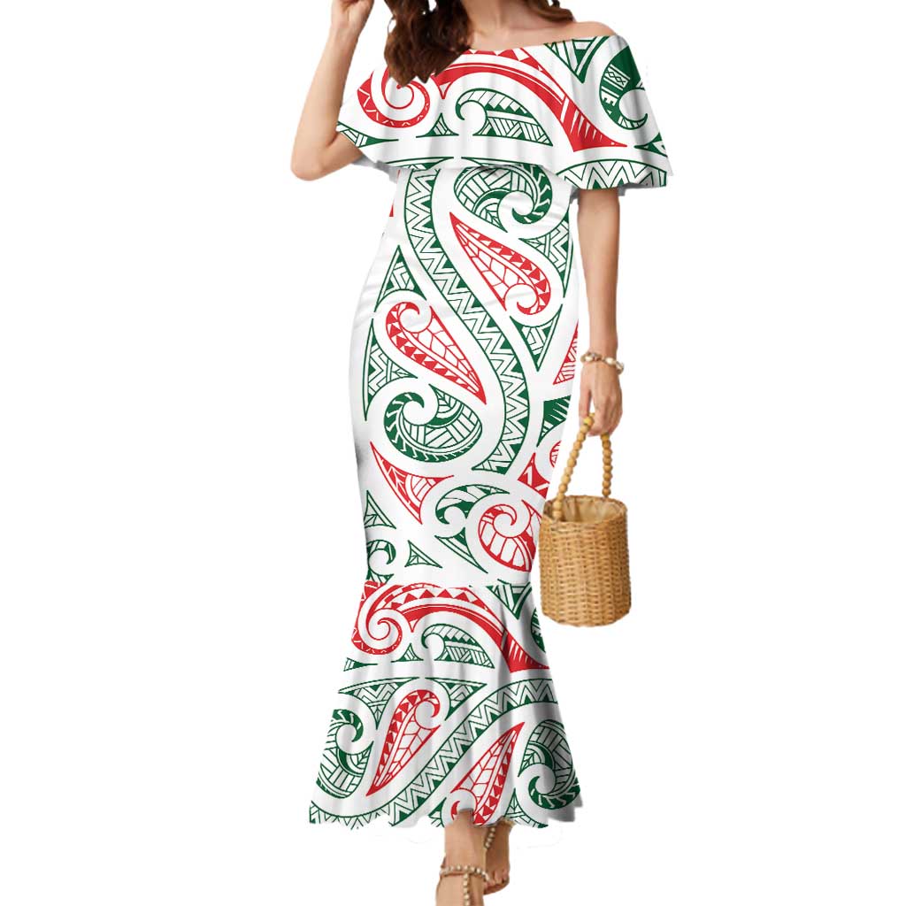 New Zealand Kowhaiwhai Christmas Mermaid Dress Traditional Maori Koru Pattern - Aussie Hoodie