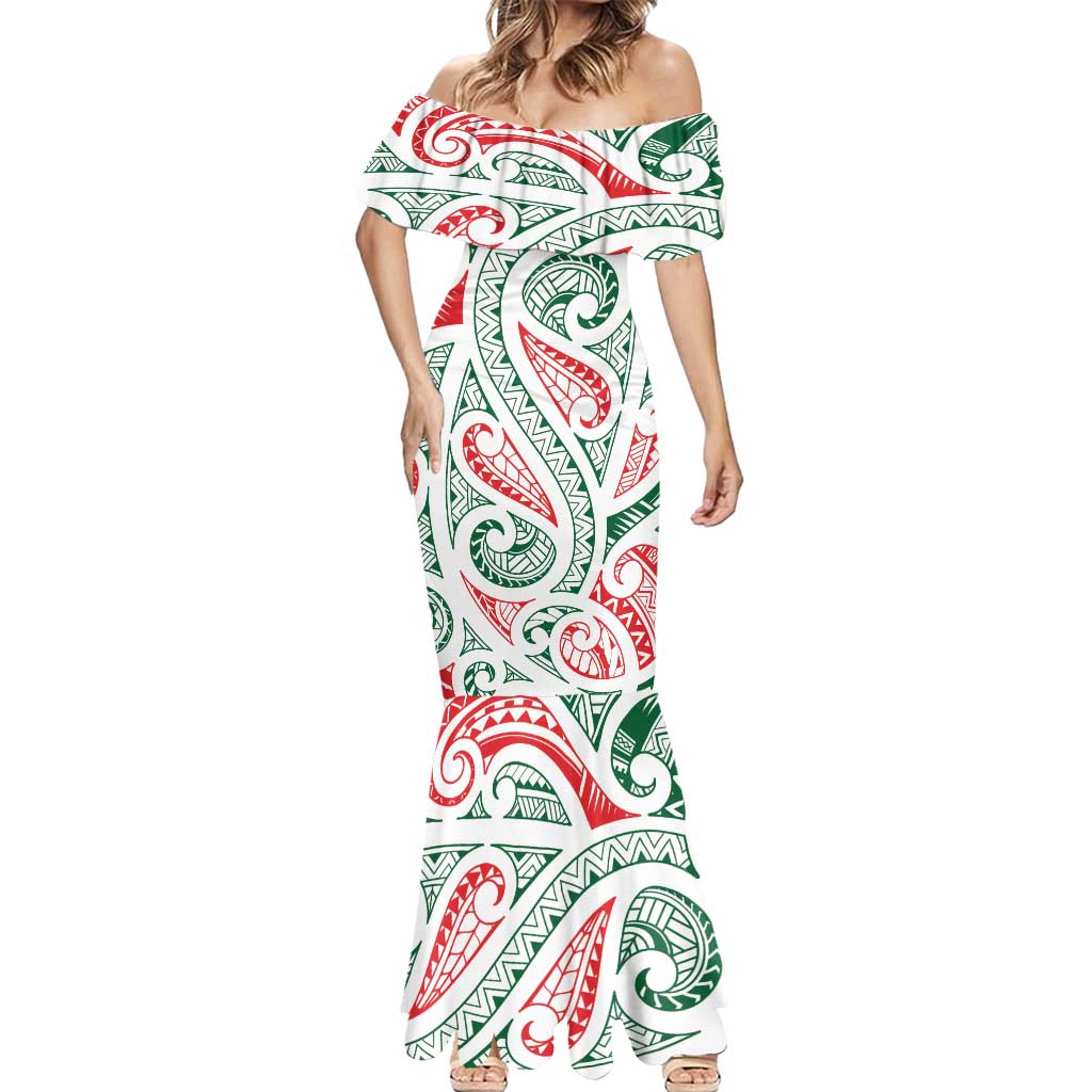 New Zealand Kowhaiwhai Christmas Mermaid Dress Traditional Maori Koru Pattern - Aussie Hoodie