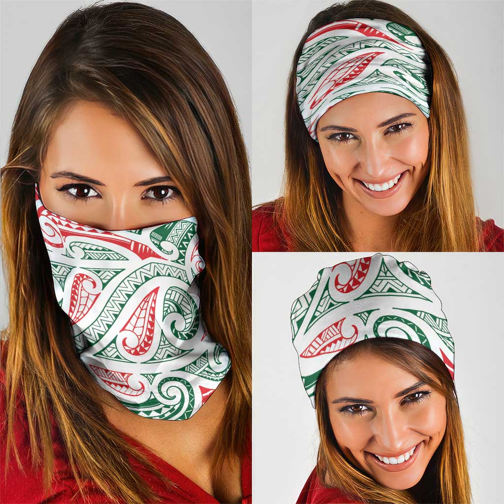 New Zealand Kowhaiwhai Christmas Neck Gaiter Traditional Maori Koru Pattern - Aussie Hoodie