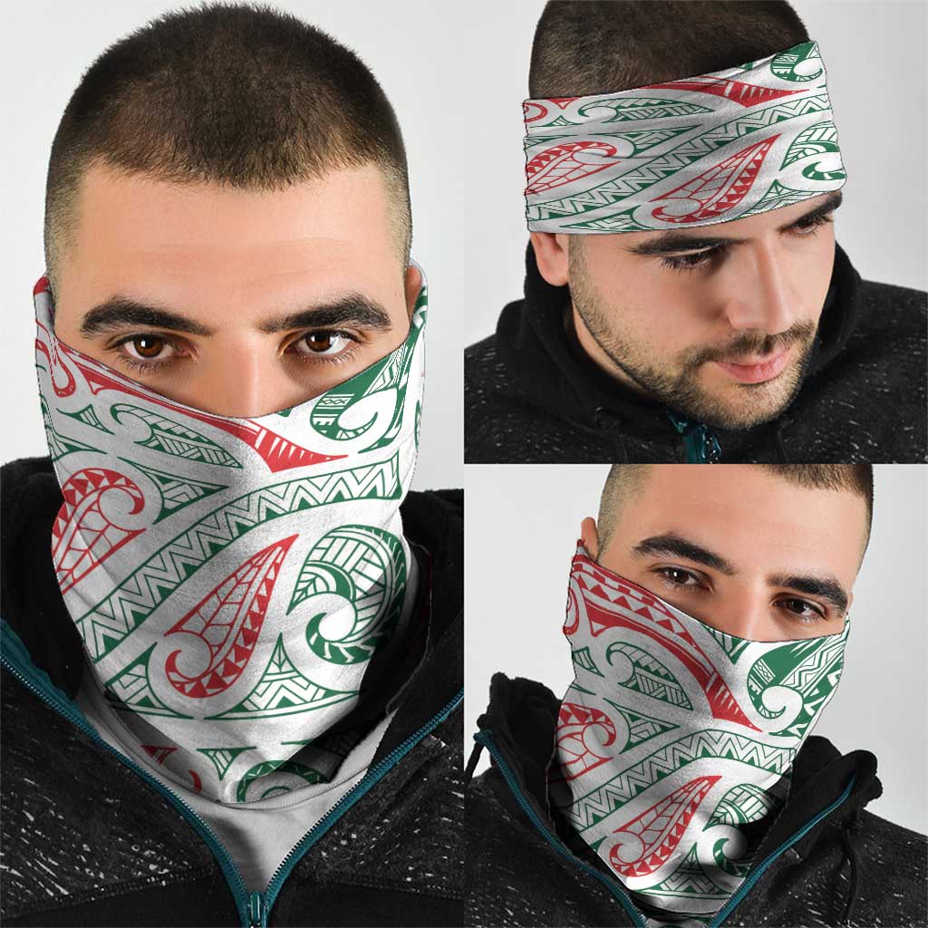 New Zealand Kowhaiwhai Christmas Neck Gaiter Traditional Maori Koru Pattern - Aussie Hoodie