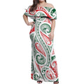 New Zealand Kowhaiwhai Christmas Off Shoulder Maxi Dress Traditional Maori Koru Pattern - Aussie Hoodie