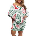 New Zealand Kowhaiwhai Christmas Off Shoulder Short Dress Traditional Maori Koru Pattern - Aussie Hoodie