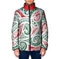 New Zealand Kowhaiwhai Christmas Padded Jacket Traditional Maori Koru Pattern - Aussie Hoodie