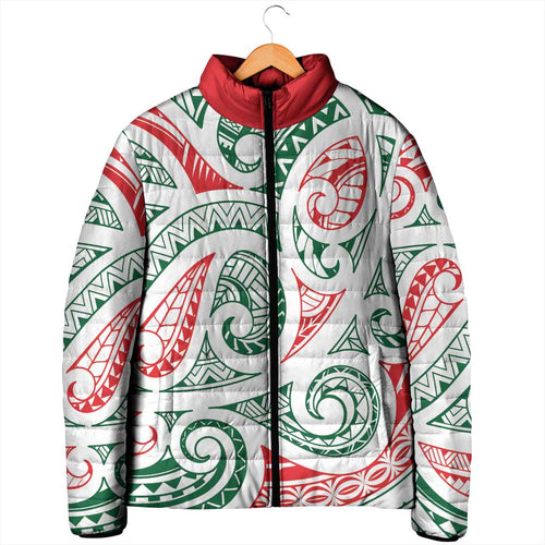 New Zealand Kowhaiwhai Christmas Padded Jacket Traditional Maori Koru Pattern - Aussie Hoodie