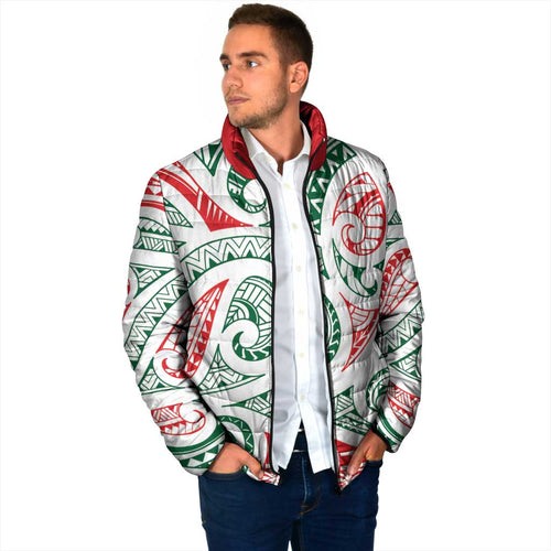 New Zealand Kowhaiwhai Christmas Padded Jacket Traditional Maori Koru Pattern - Aussie Hoodie