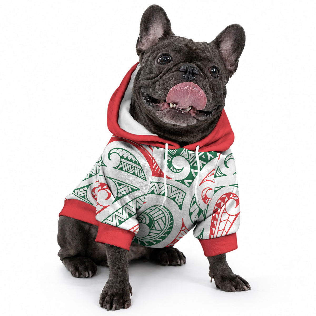 New Zealand Kowhaiwhai Christmas Pet Hoodie Traditional Maori Koru Pattern
