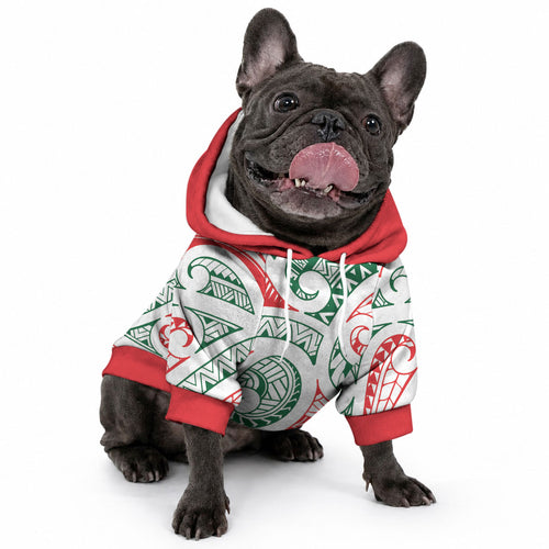 New Zealand Kowhaiwhai Christmas Pet Hoodie Traditional Maori Koru Pattern