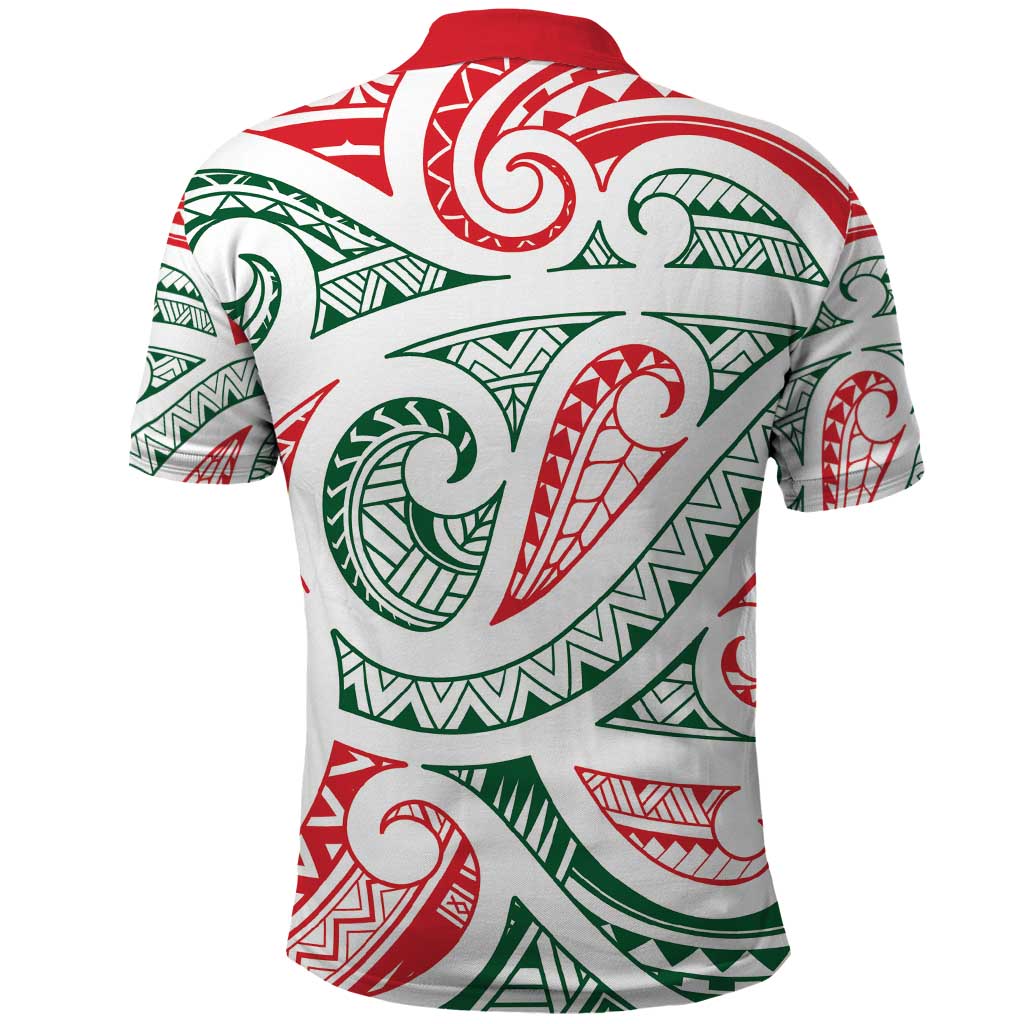 New Zealand Kowhaiwhai Christmas Polo Shirt Traditional Maori Koru Pattern - Aussie Hoodie