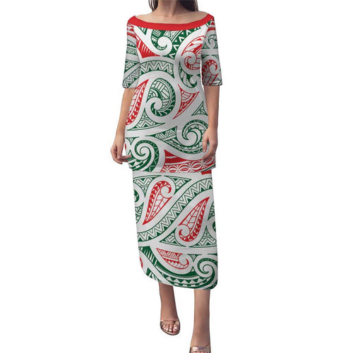 New Zealand Kowhaiwhai Christmas Puletasi Traditional Maori Koru Pattern - Aussie Hoodie