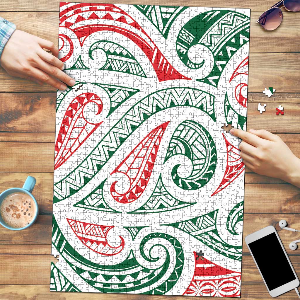New Zealand Kowhaiwhai Christmas Puzzle Traditional Maori Koru Pattern - Aussie Hoodie