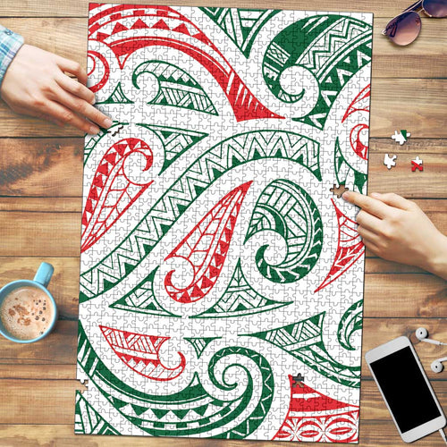 New Zealand Kowhaiwhai Christmas Puzzle Traditional Maori Koru Pattern - Aussie Hoodie