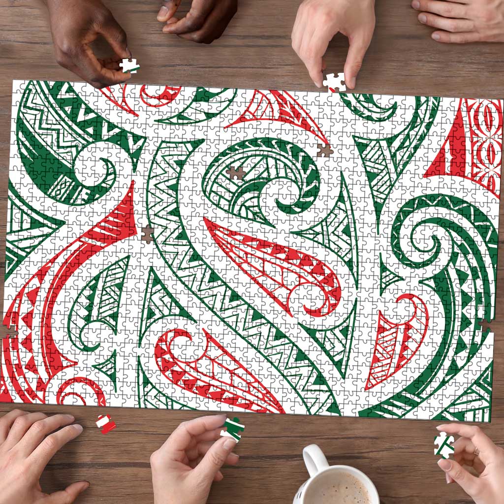 New Zealand Kowhaiwhai Christmas Puzzle Traditional Maori Koru Pattern - Aussie Hoodie