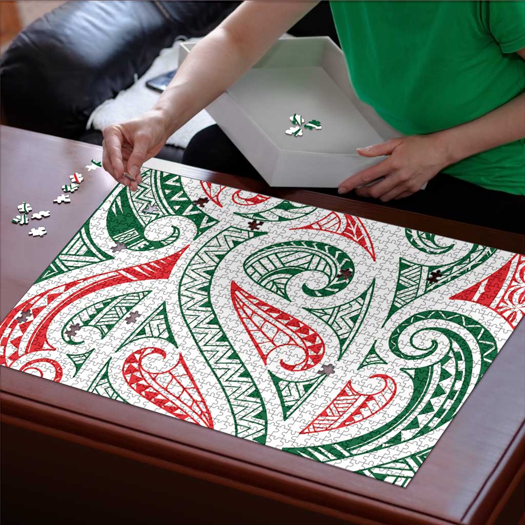 New Zealand Kowhaiwhai Christmas Puzzle Traditional Maori Koru Pattern - Aussie Hoodie