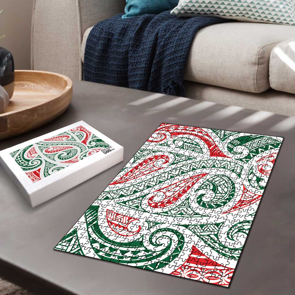 New Zealand Kowhaiwhai Christmas Puzzle Traditional Maori Koru Pattern - Aussie Hoodie
