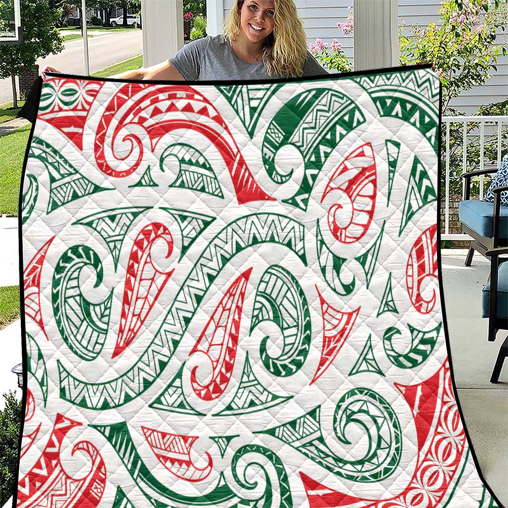 New Zealand Kowhaiwhai Christmas Quilt Traditional Maori Koru Pattern - Aussie Hoodie