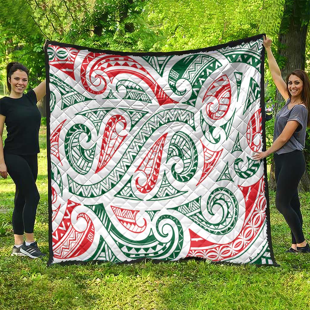 New Zealand Kowhaiwhai Christmas Quilt Traditional Maori Koru Pattern - Aussie Hoodie