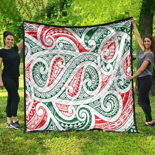 New Zealand Kowhaiwhai Christmas Quilt Traditional Maori Koru Pattern - Aussie Hoodie