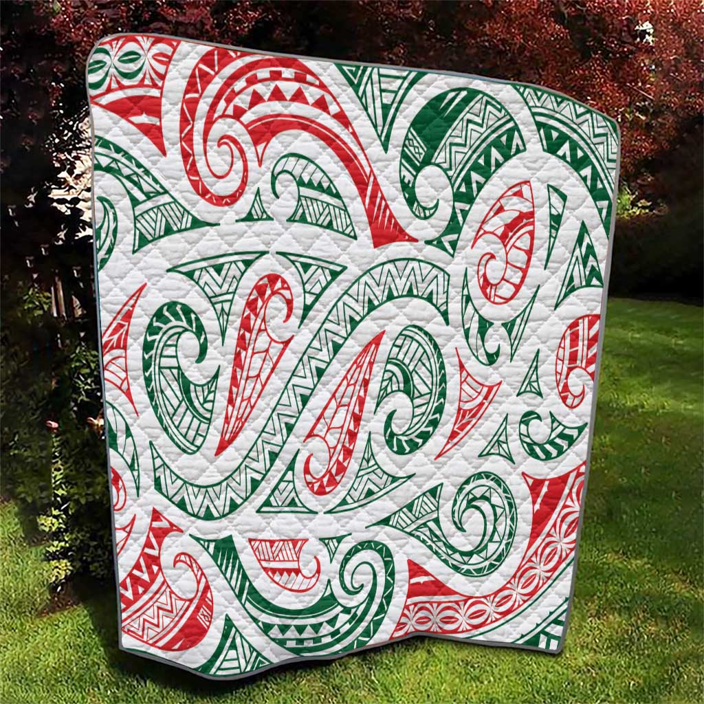 New Zealand Kowhaiwhai Christmas Quilt Traditional Maori Koru Pattern - Aussie Hoodie