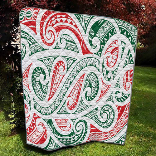 New Zealand Kowhaiwhai Christmas Quilt Traditional Maori Koru Pattern - Aussie Hoodie