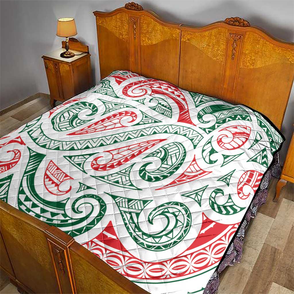 New Zealand Kowhaiwhai Christmas Quilt Traditional Maori Koru Pattern - Aussie Hoodie