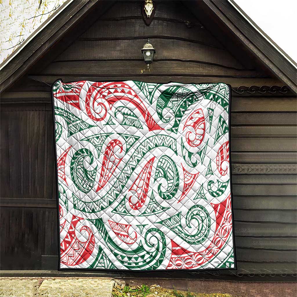 New Zealand Kowhaiwhai Christmas Quilt Traditional Maori Koru Pattern - Aussie Hoodie