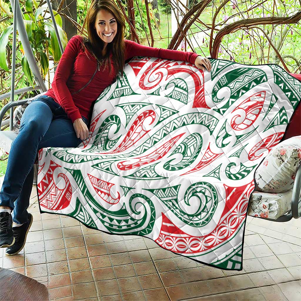 New Zealand Kowhaiwhai Christmas Quilt Traditional Maori Koru Pattern - Aussie Hoodie