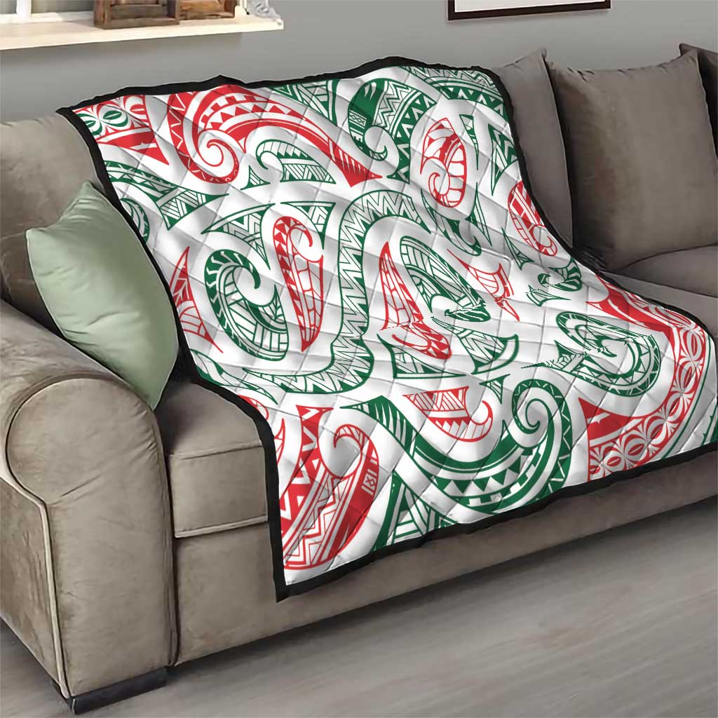 New Zealand Kowhaiwhai Christmas Quilt Traditional Maori Koru Pattern - Aussie Hoodie