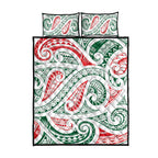 New Zealand Kowhaiwhai Christmas Quilt Bed Set Traditional Maori Koru Pattern - Aussie Hoodie