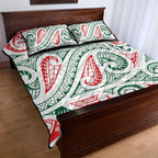 New Zealand Kowhaiwhai Christmas Quilt Bed Set Traditional Maori Koru Pattern - Aussie Hoodie