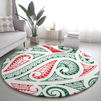 New Zealand Kowhaiwhai Christmas Round Carpet Traditional Maori Koru Pattern - Aussie Hoodie
