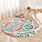 New Zealand Kowhaiwhai Christmas Round Carpet Traditional Maori Koru Pattern - Aussie Hoodie