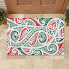 New Zealand Kowhaiwhai Christmas Rubber Doormat Traditional Maori Koru Pattern - Aussie Hoodie