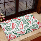 New Zealand Kowhaiwhai Christmas Rubber Doormat Traditional Maori Koru Pattern - Aussie Hoodie