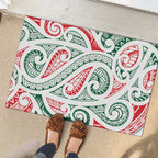 New Zealand Kowhaiwhai Christmas Rubber Doormat Traditional Maori Koru Pattern - Aussie Hoodie