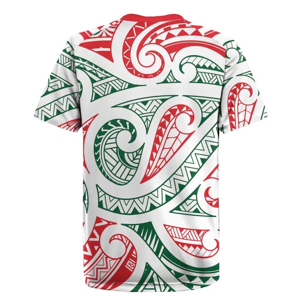 New Zealand Kowhaiwhai Christmas Rugby Jersey Traditional Maori Koru Pattern - Aussie Hoodie